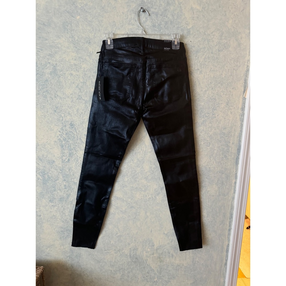 Black Orchid Women's Black Noah Ankle Fray Coated Skinny Denim Jeans Size 26 - Picture 3 of 5